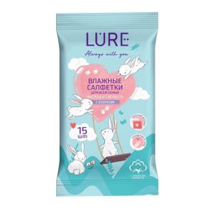 Влажные салфетки Lure для всей семьи, 15 шт. (цены, отзывы, описание)