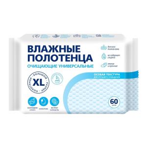 Влажные полотенца очищающие, универсальные, с календулой, 60 шт. (цены, отзывы, описание)